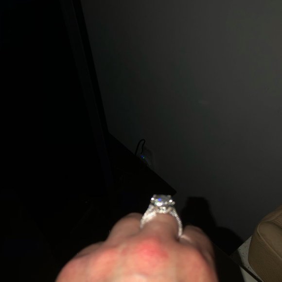 925 Plated Cubic Zirconia 3 or 3.5 CT Square Cushion Cut Halo Ring Sz 8 or 9 - Picture 2 of 6